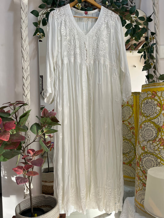 Mehar muslin front open long dress