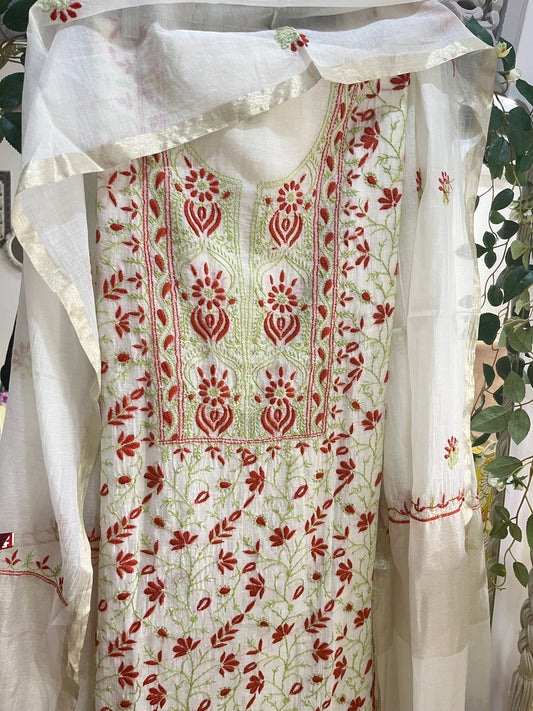 Azba mul suit set(Unstitched)