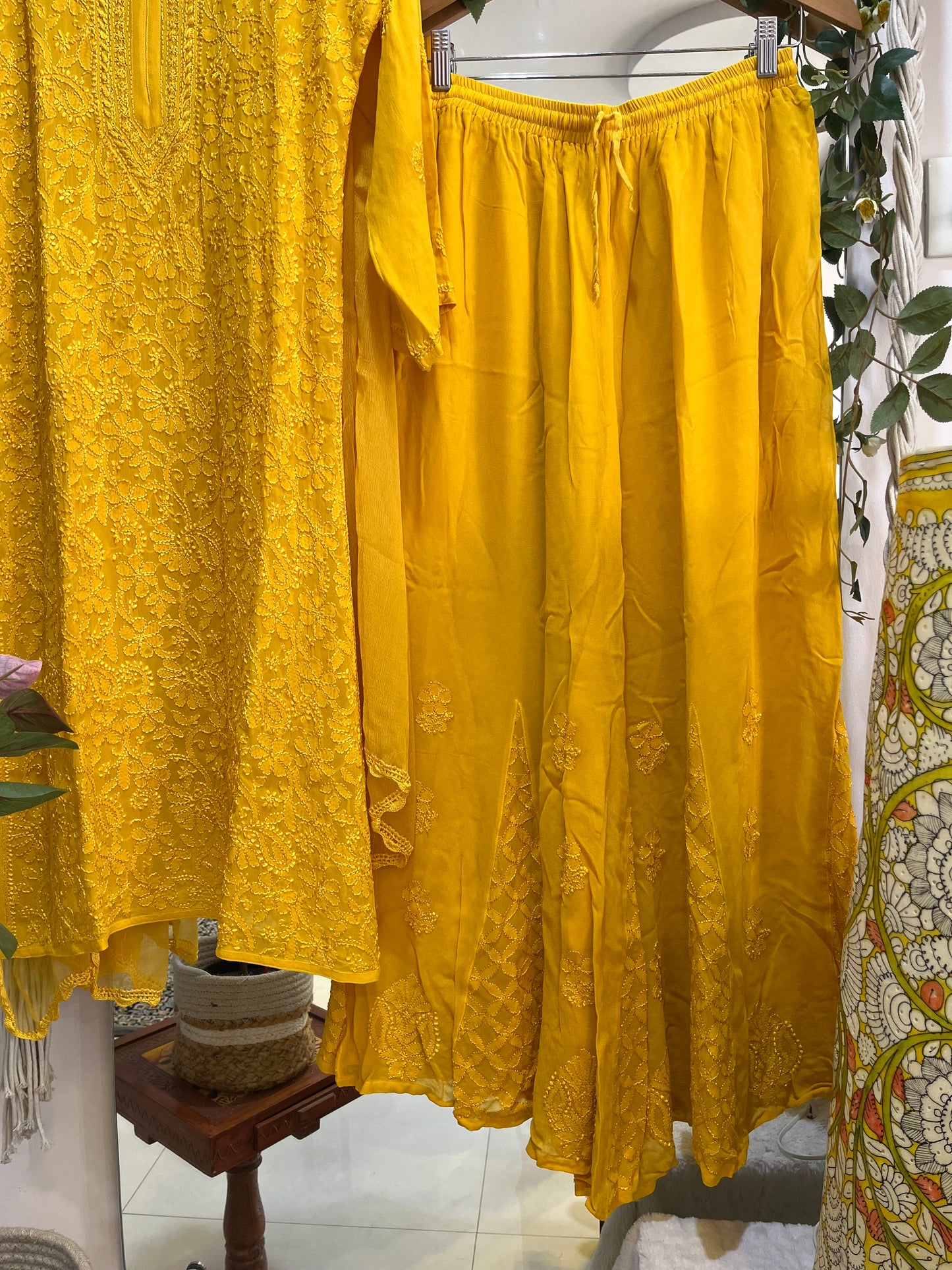 Noor sharara suit set mustard yellow