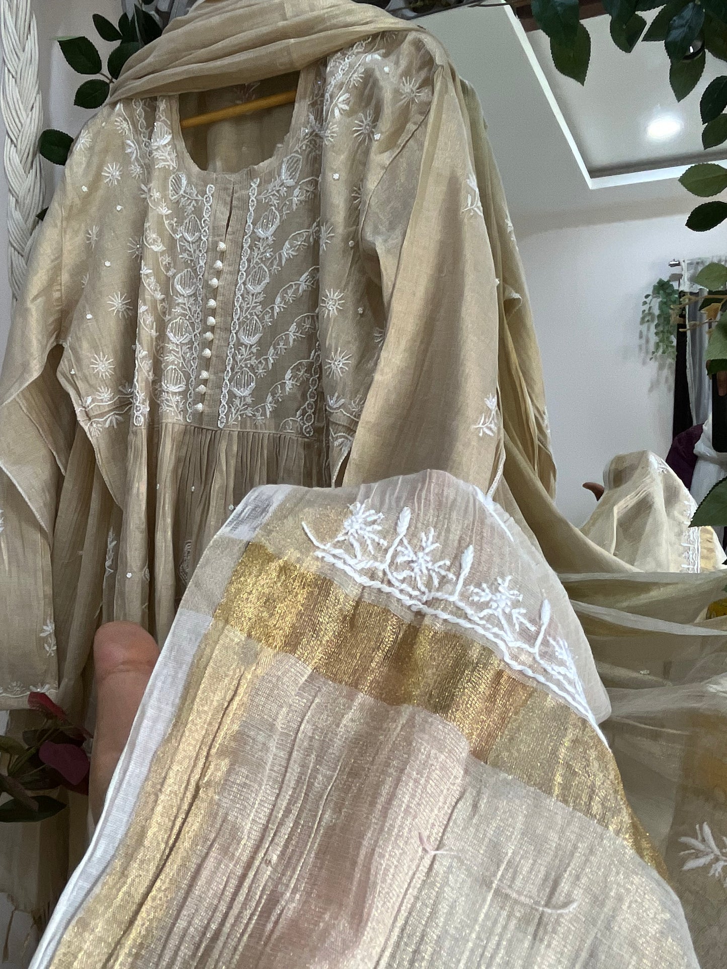 Tanaaz tissue suit set(Semi Stitched)