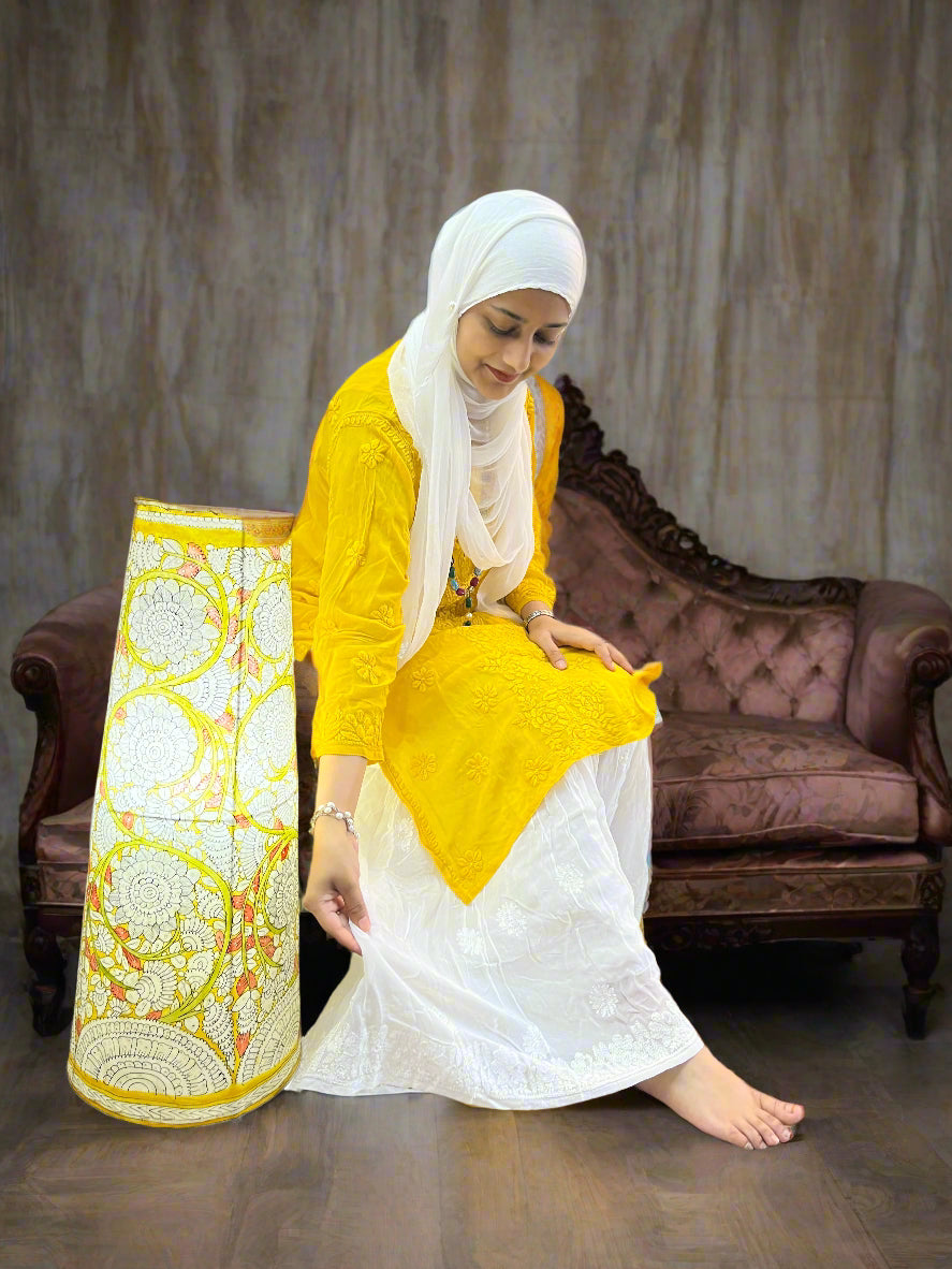Pure viscose chikankari gharara