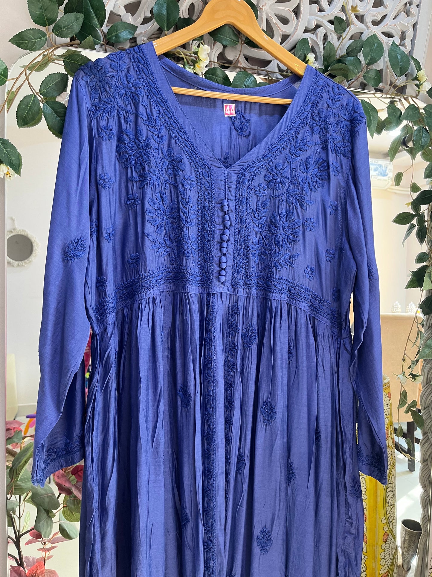 Mehar muslin front open long dress
