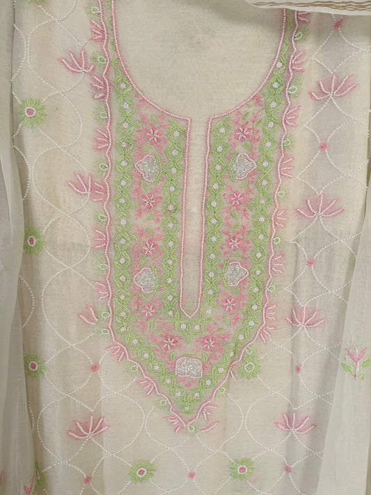 Anaiza mul chanderi 3 piece suit set(unstitched)