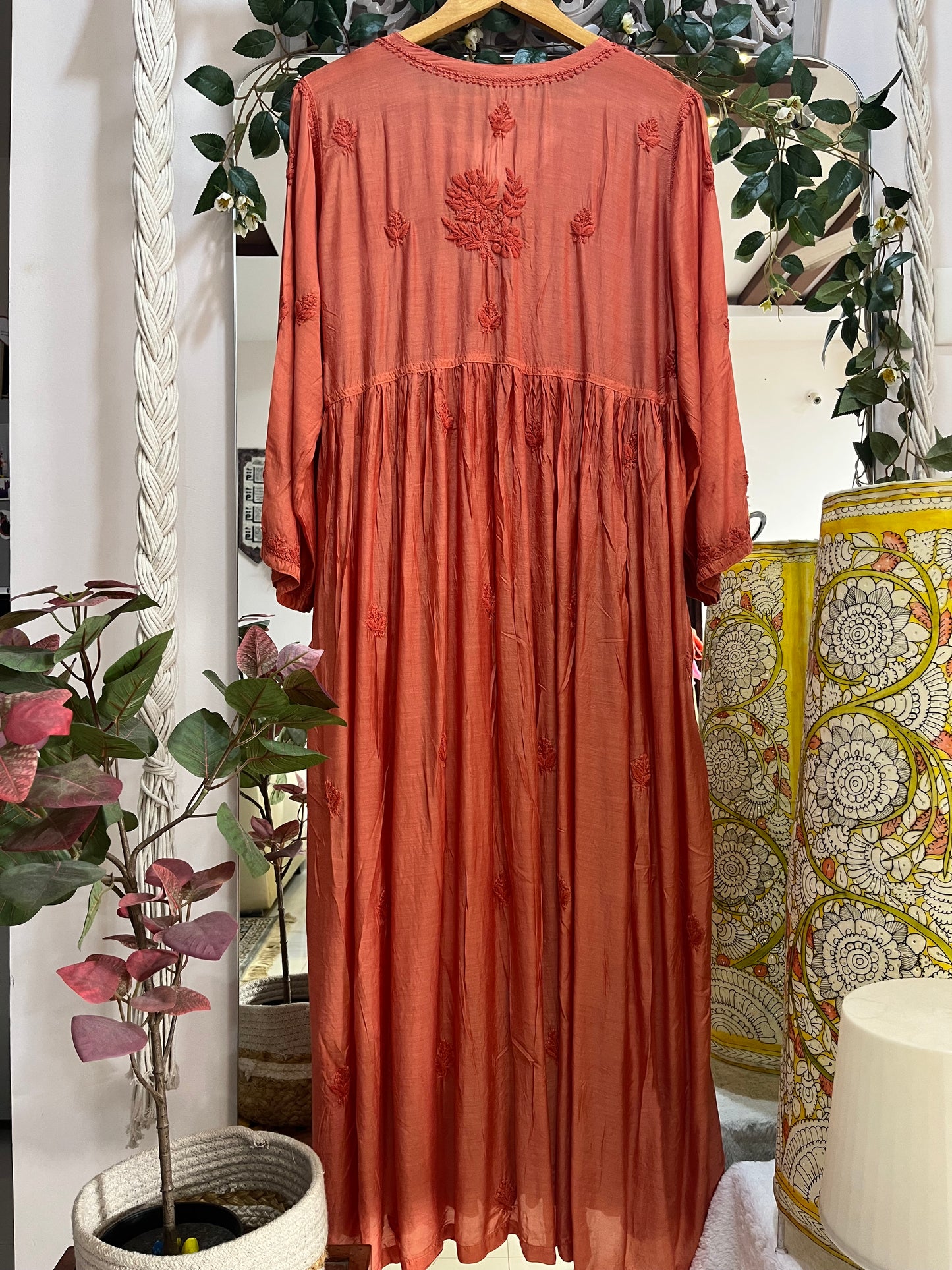 Mehar muslin front open long dress