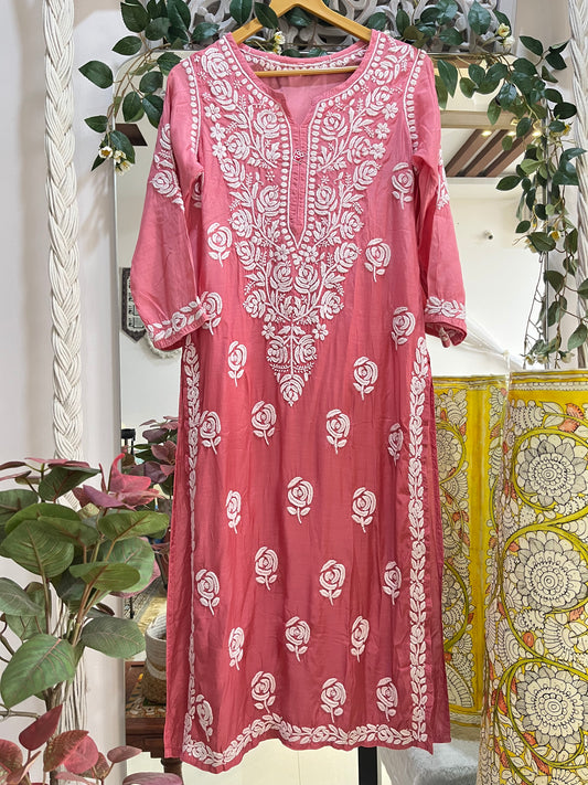 Rose muslin kurta