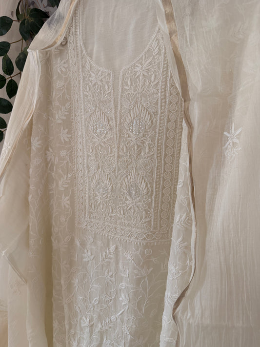 Kohinoor mul chanderi 2 piece suit set(unstitched)