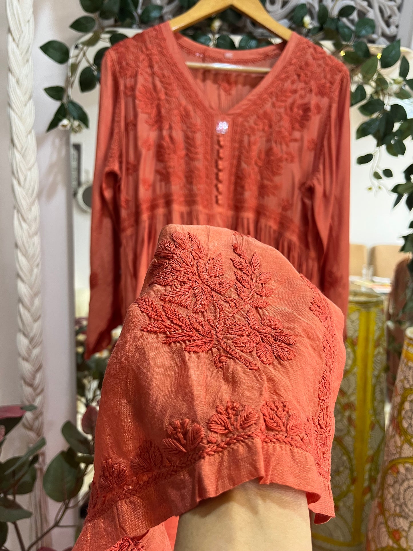 Mehar muslin front open long dress
