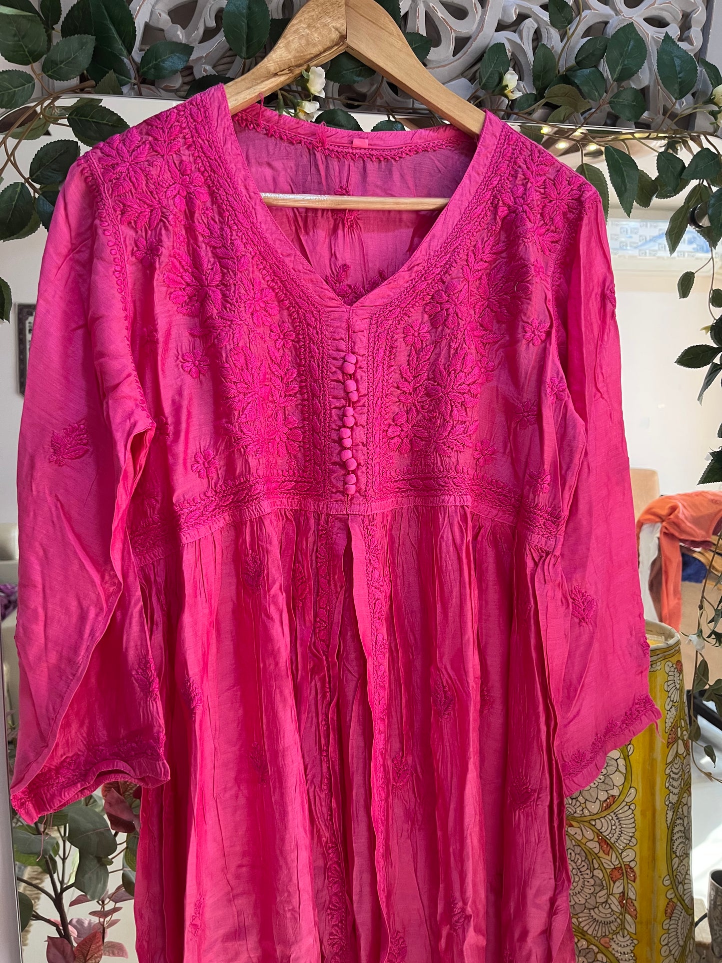 Mehar muslin front open long dress