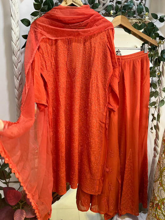 Noor sharara suit set orange