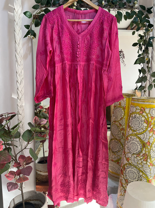 Mehar muslin front open long dress