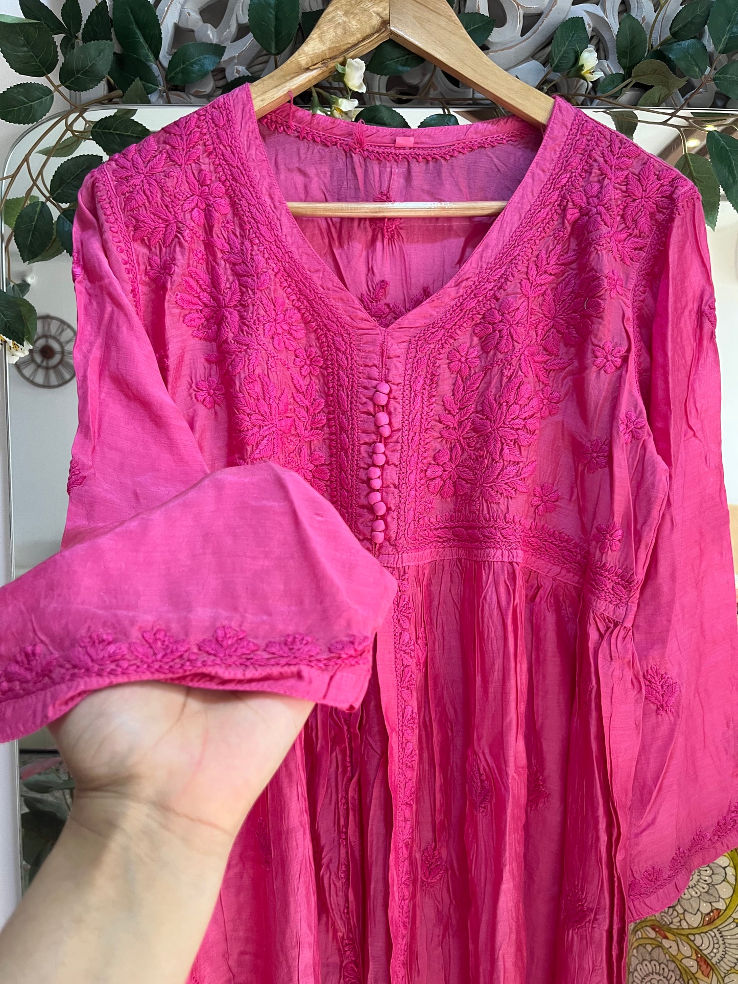 Mehar muslin front open long dress