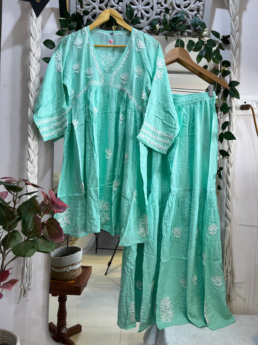 Sara Gharara set sea green