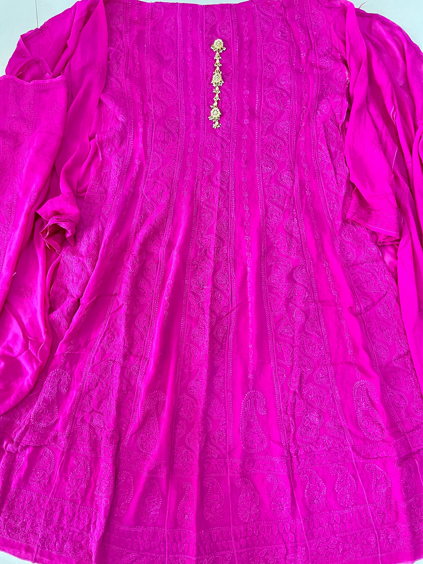 Rani Anarkali set (Semi stitched)