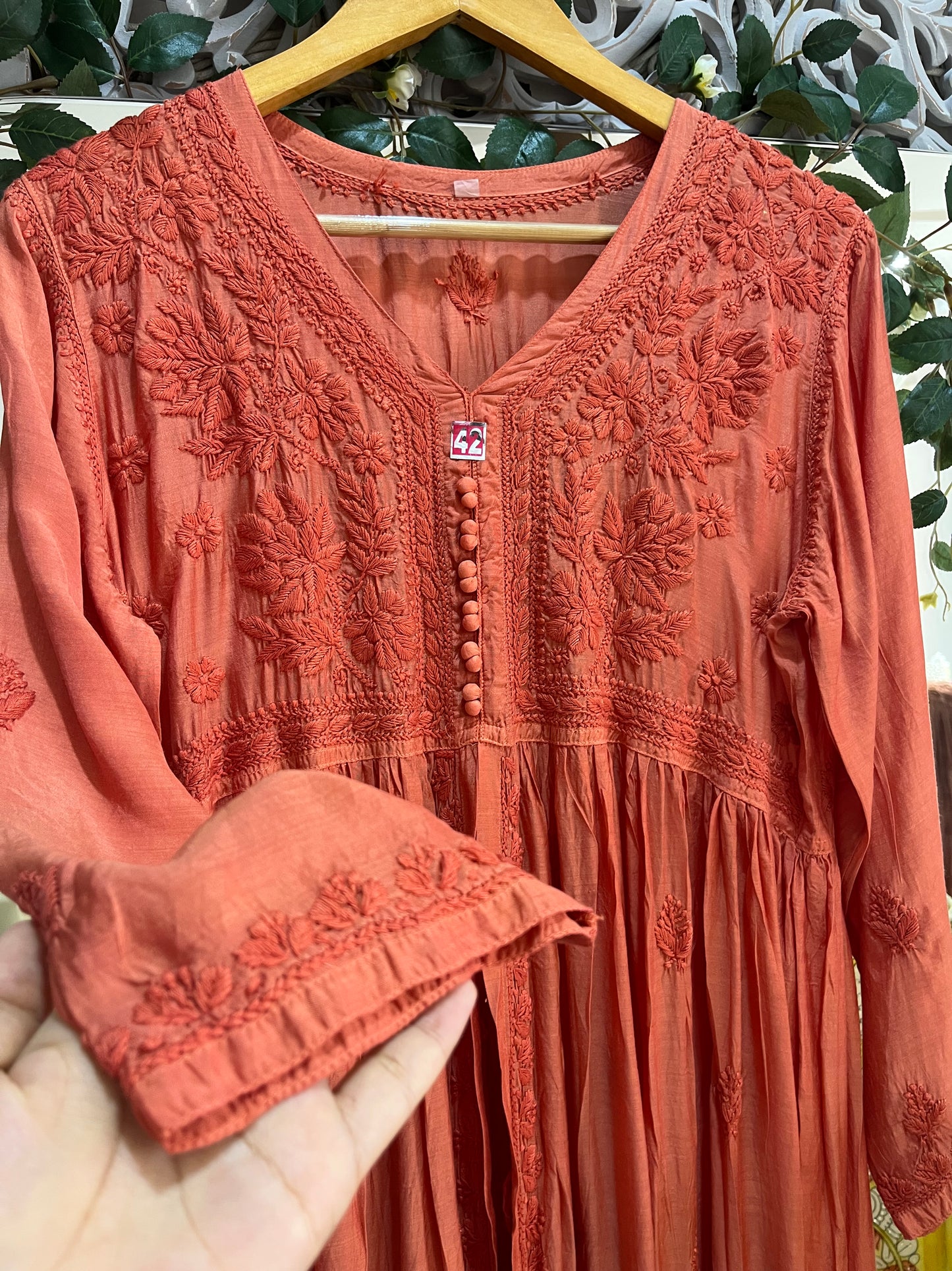 Mehar muslin front open long dress