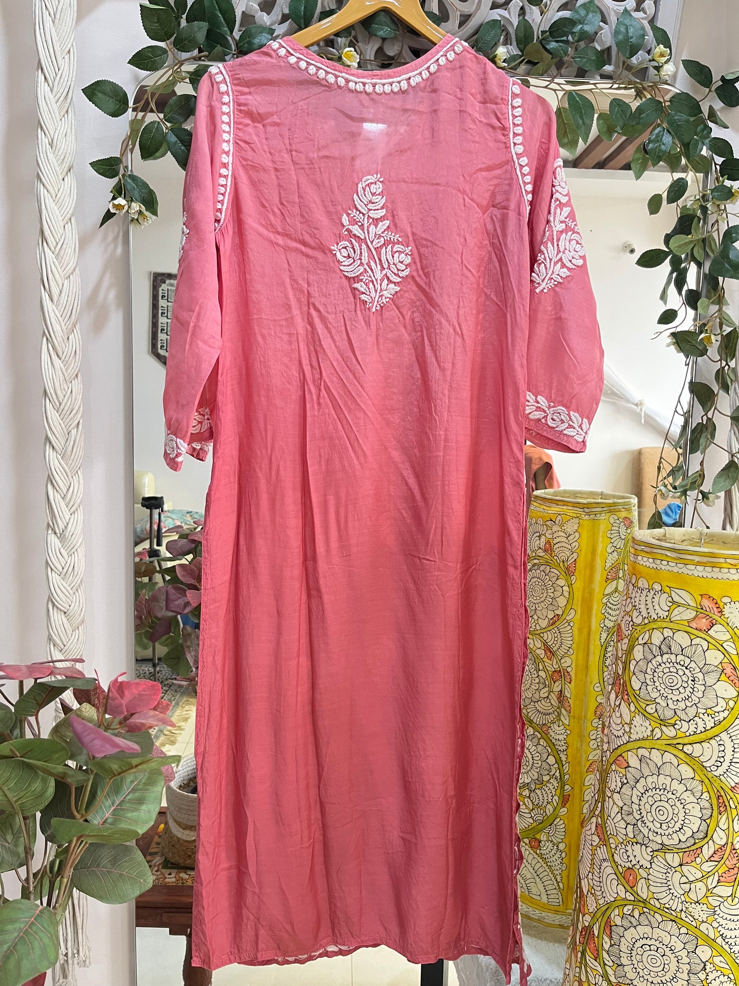 Rose muslin kurta