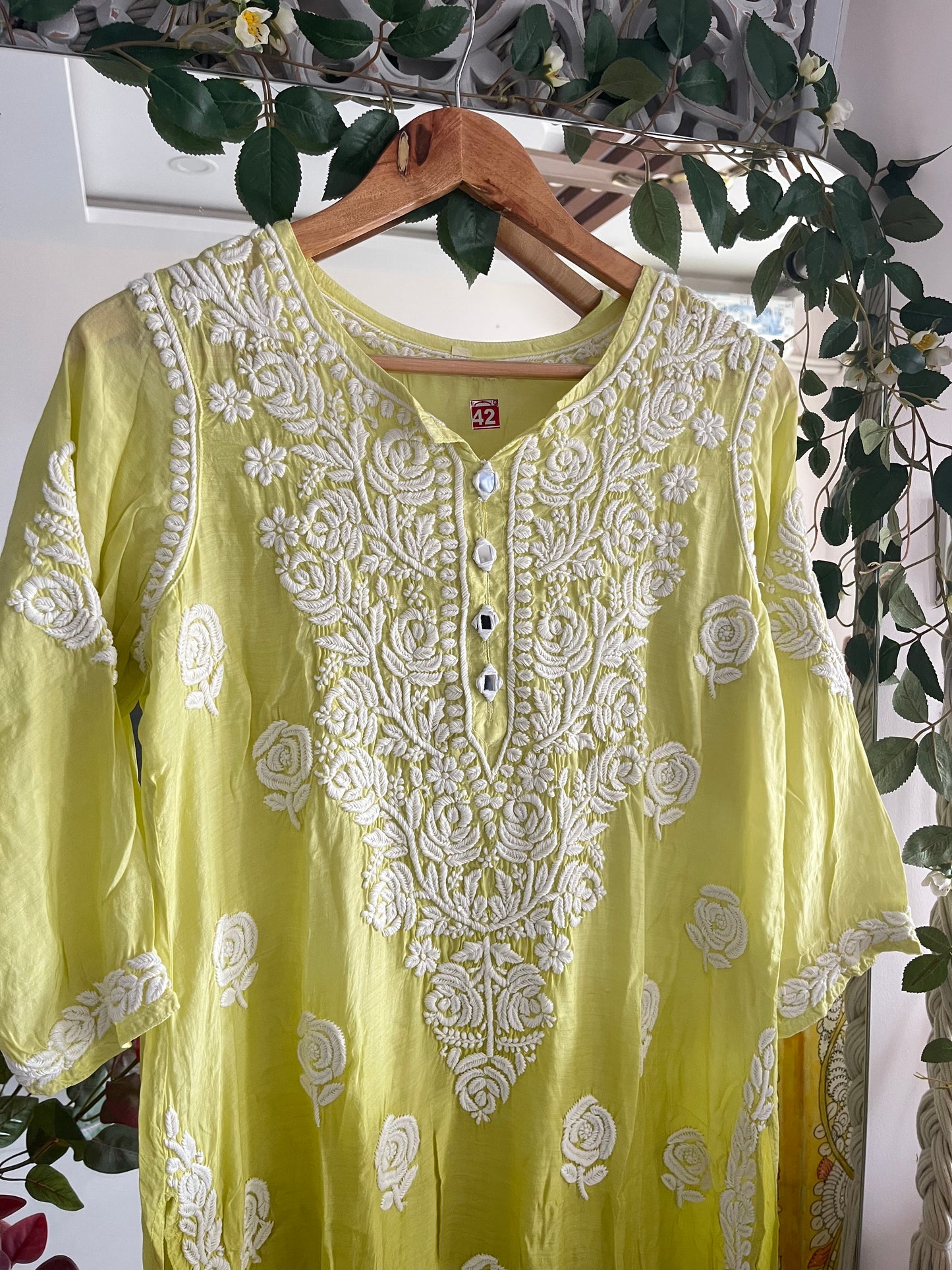 Rose mirror muslin kurta