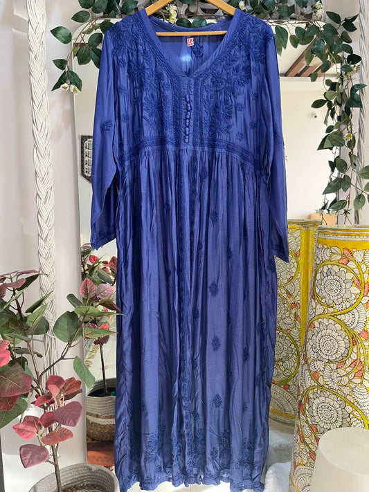 Mehar muslin front open long dress