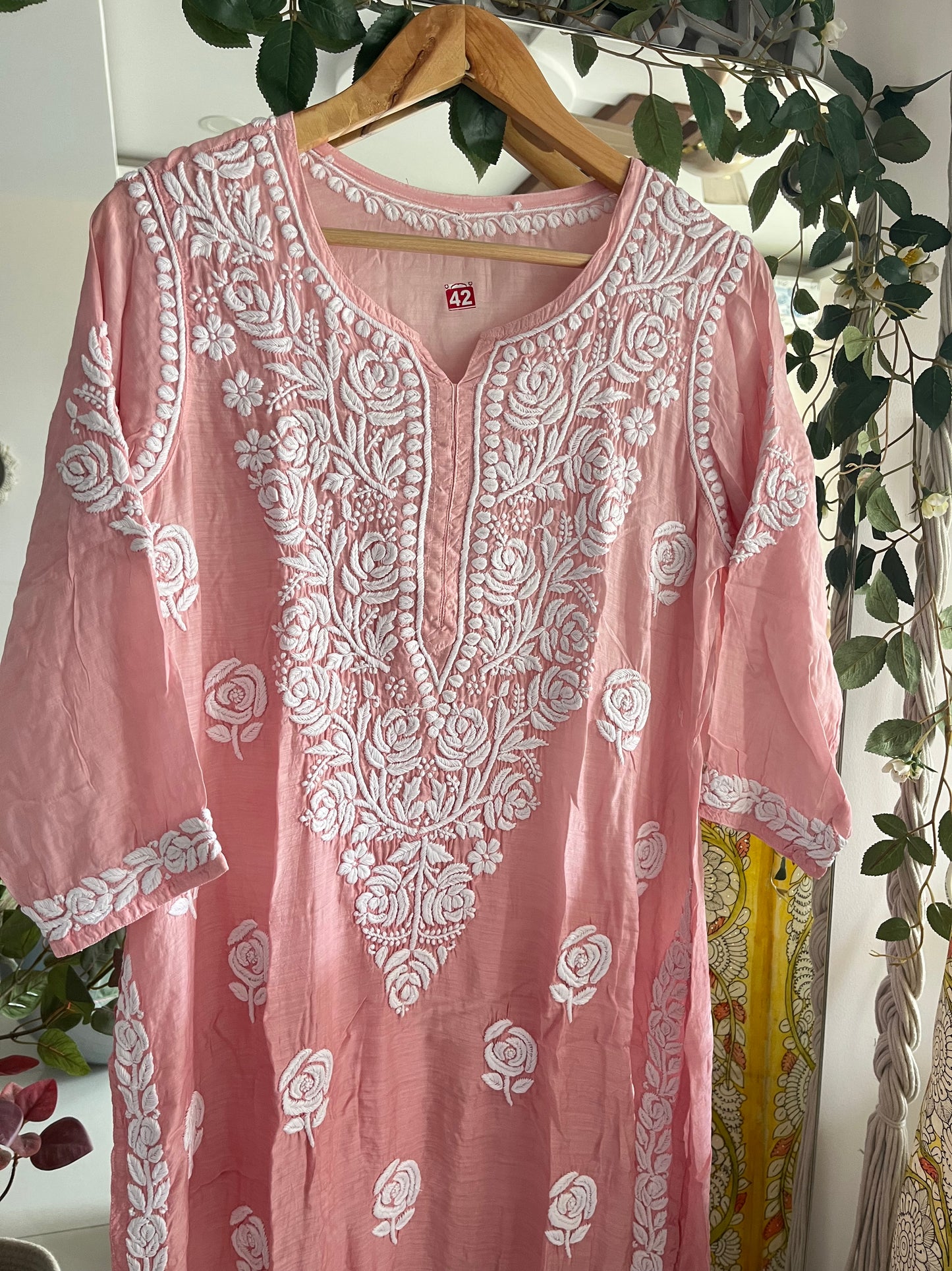 Rose muslin kurta