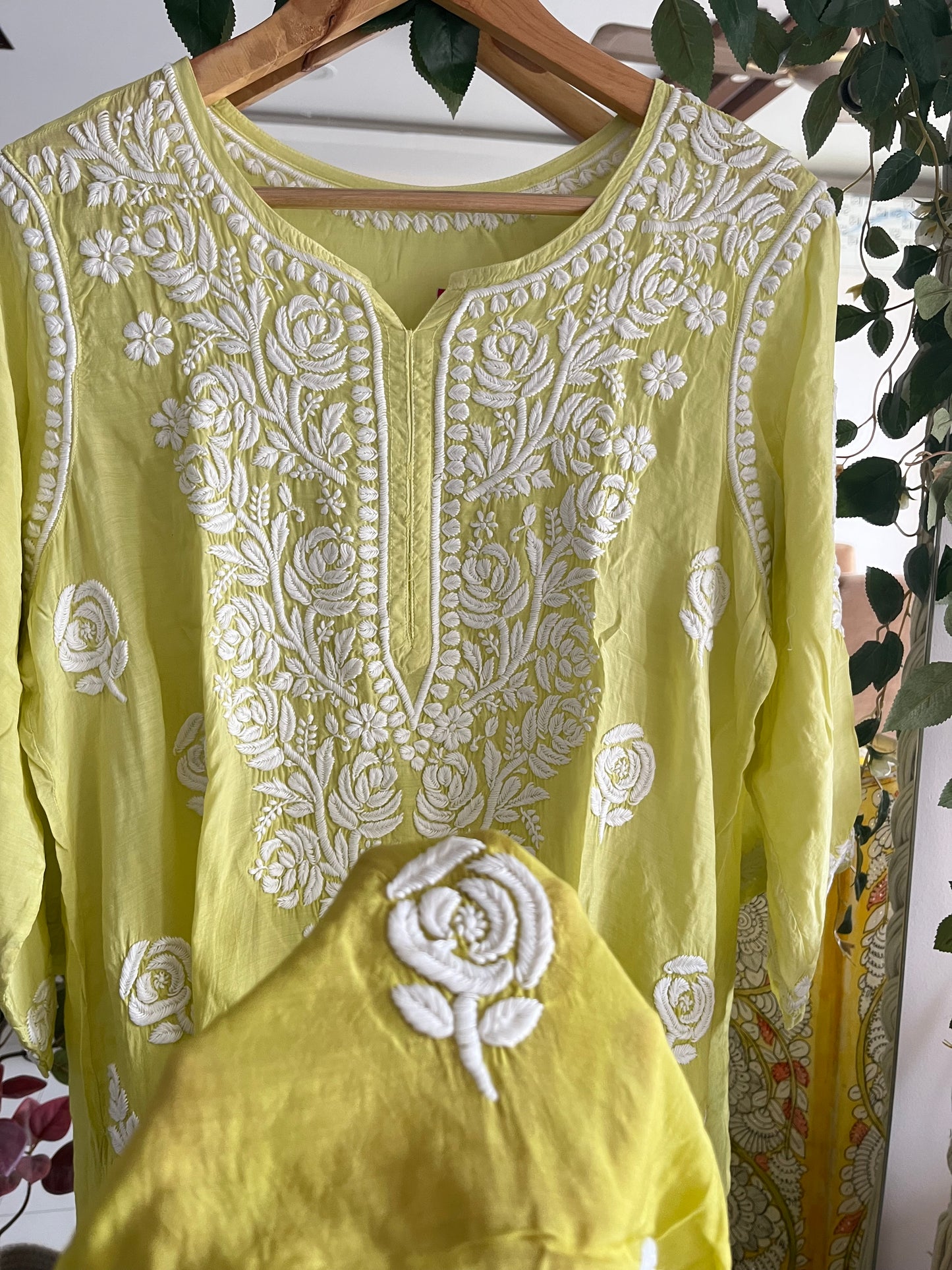 Rose muslin kurta