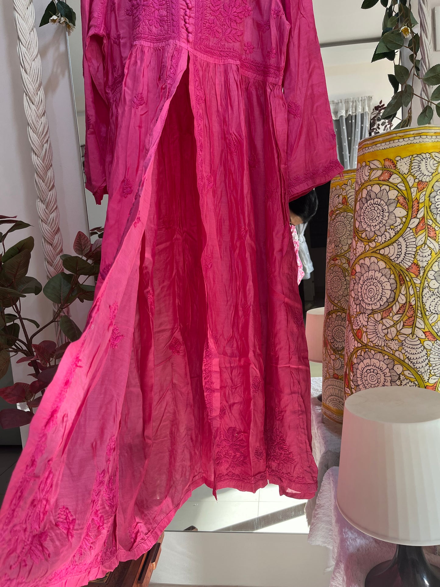 Mehar muslin front open long dress