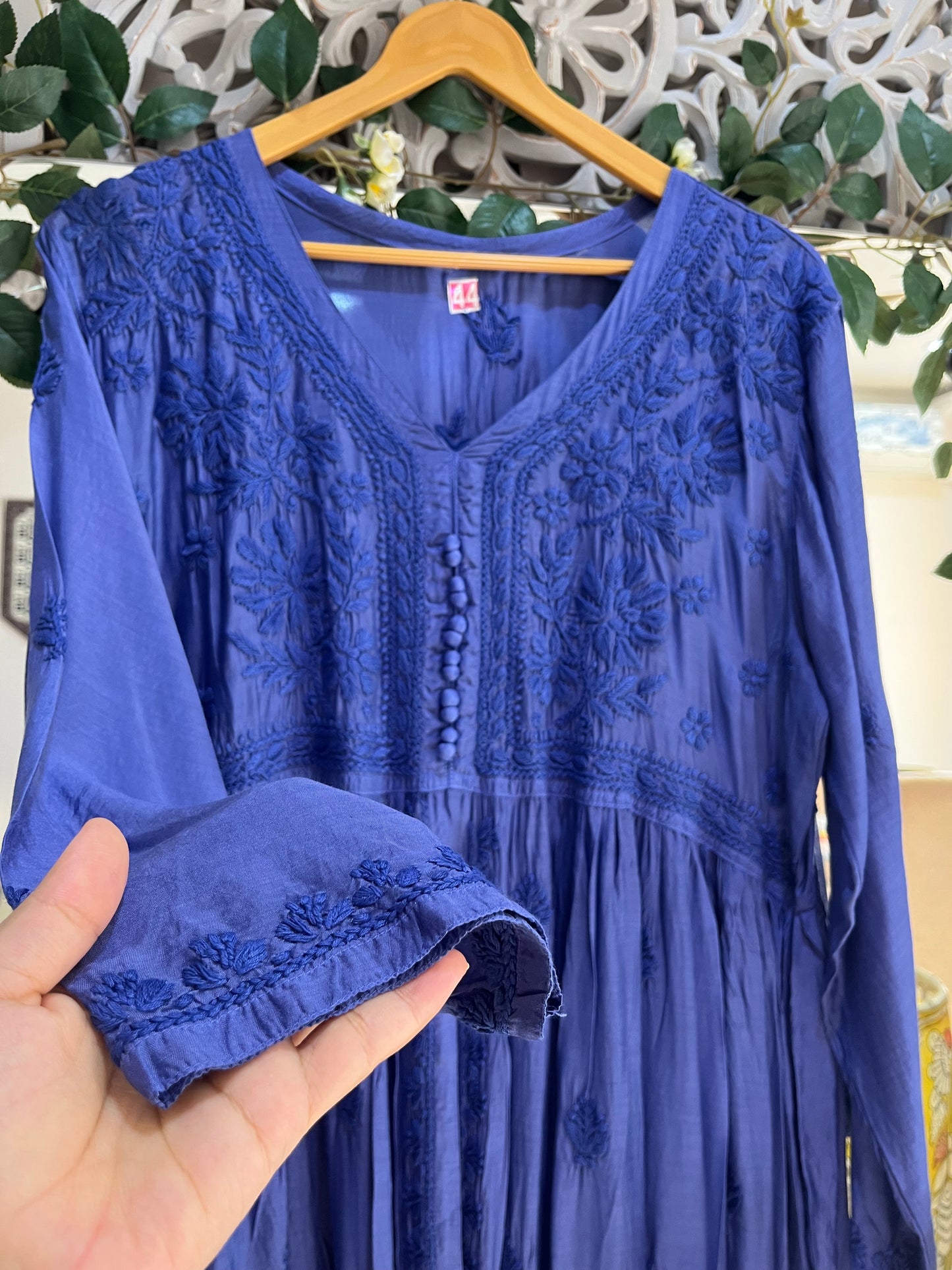 Mehar muslin front open long dress