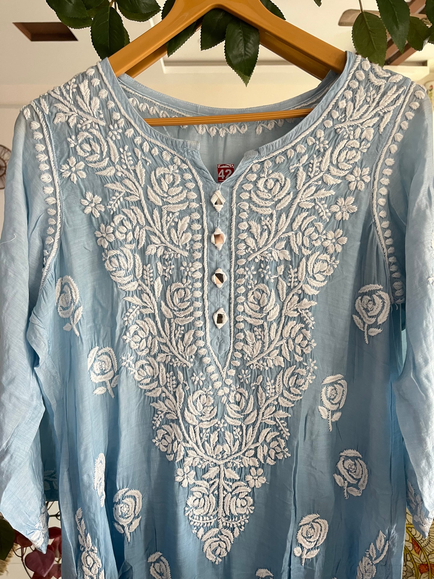 Rose mirror muslin kurta