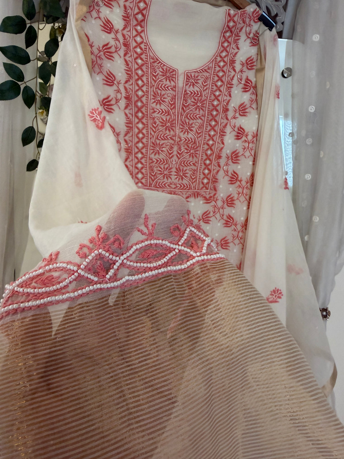 Kohinoor mul chanderi 2 piece suit set(unstitched)