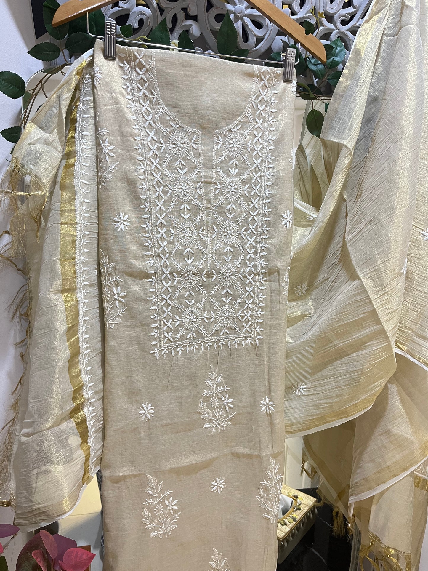 Ziya shimmer cotton suit set