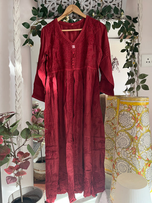 Mehar muslin front open long dress