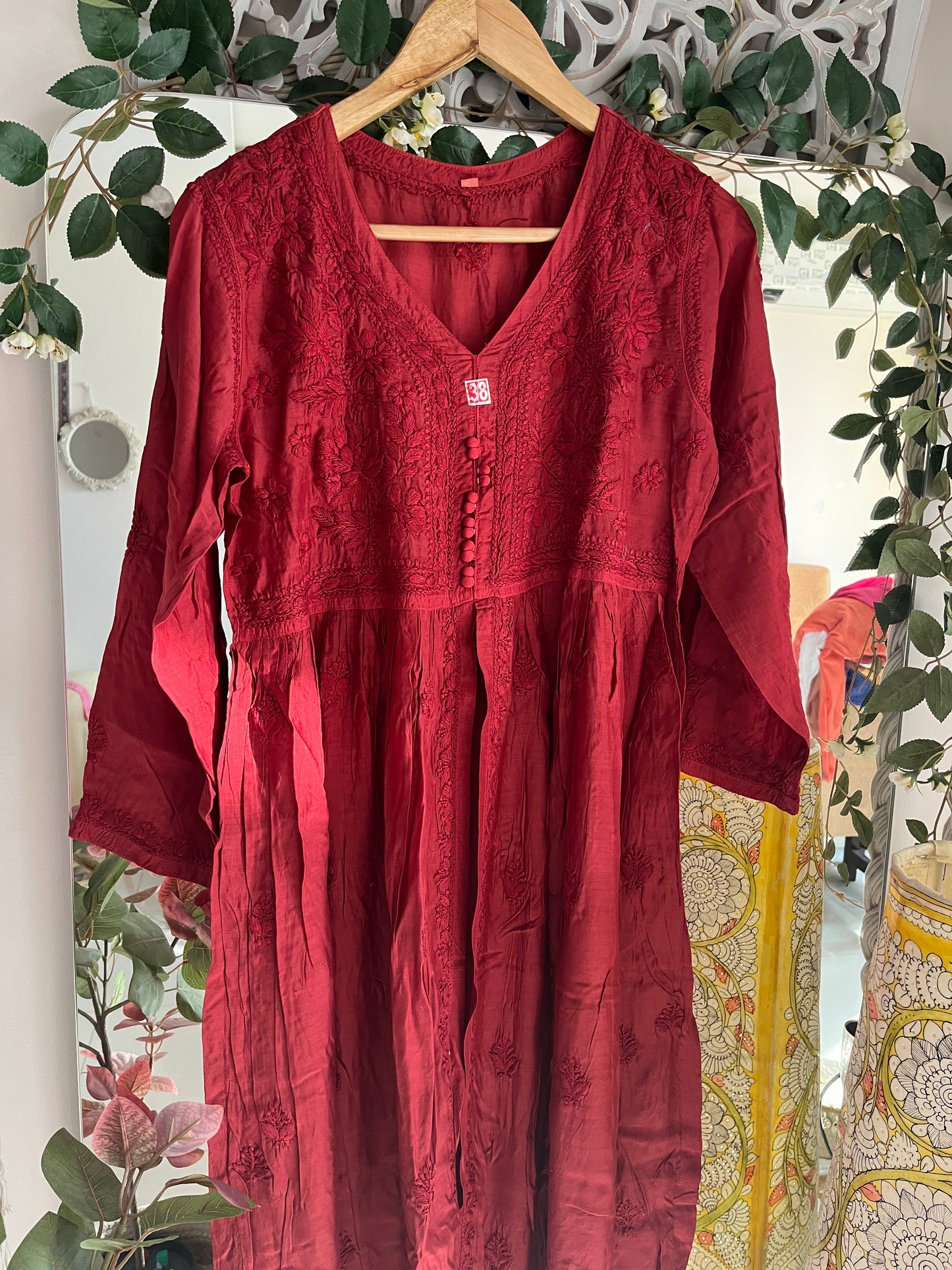 Mehar muslin front open long dress