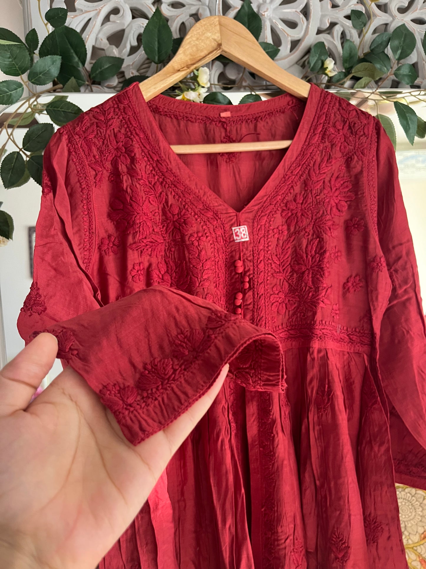 Mehar muslin front open long dress