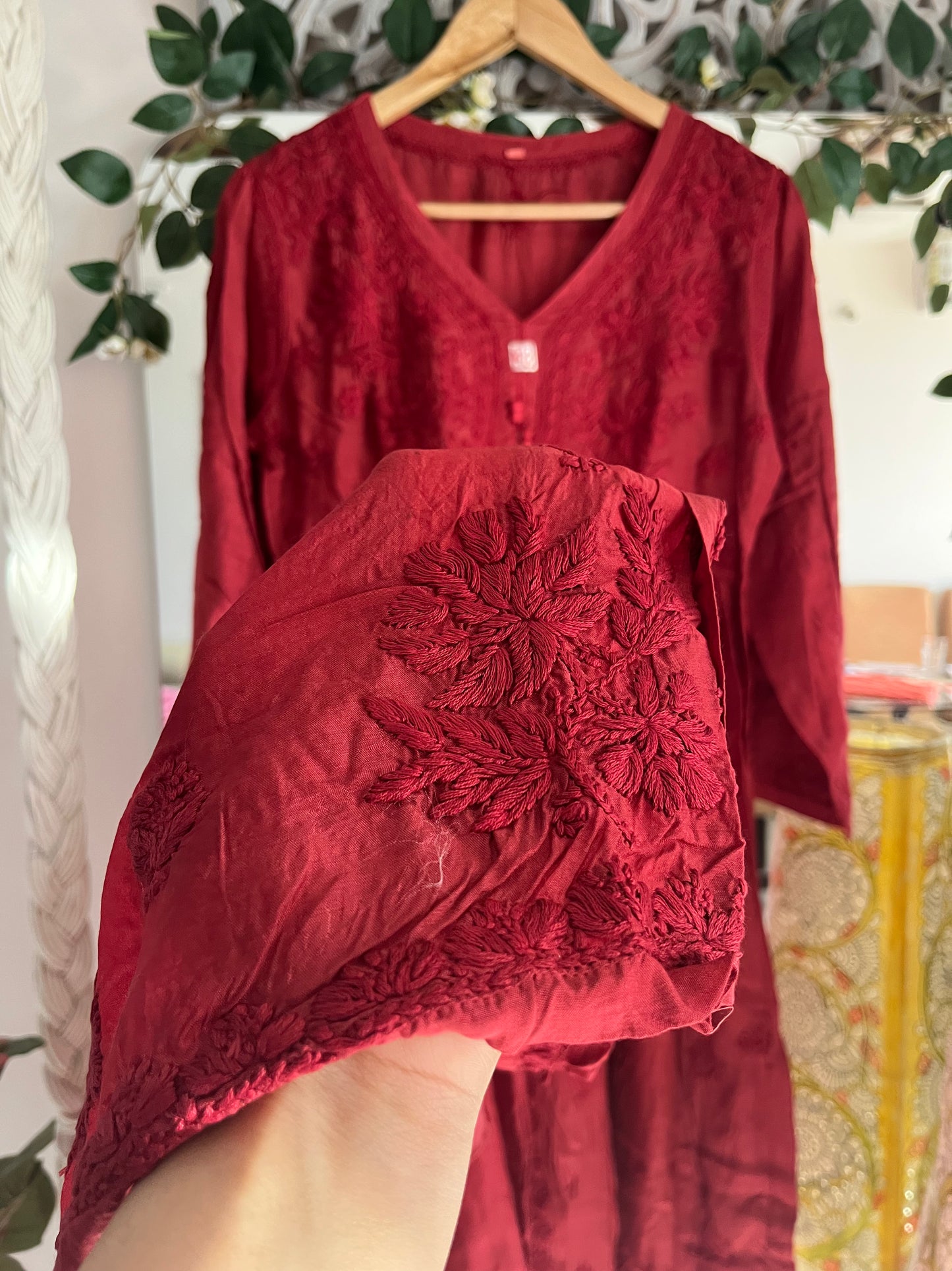 Mehar muslin front open long dress