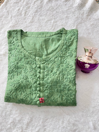 Slub cotton kurta
