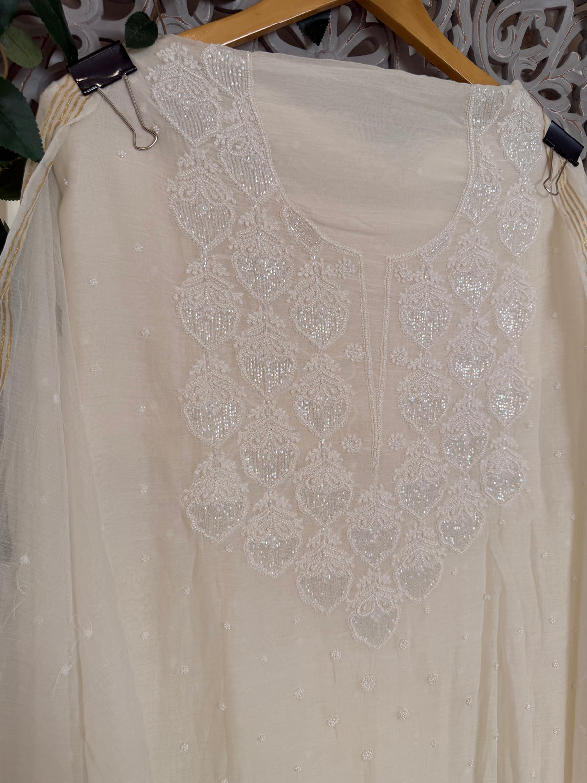 Noor mul chanderi 2 piece suit set(unstitched)