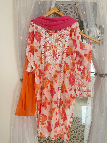 Zaara mul suit set with dupatta