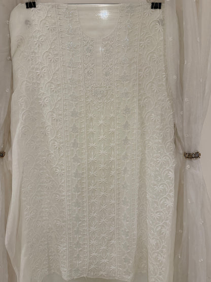 Kohinoor mul chanderi 3 piece suit set(unstitched)