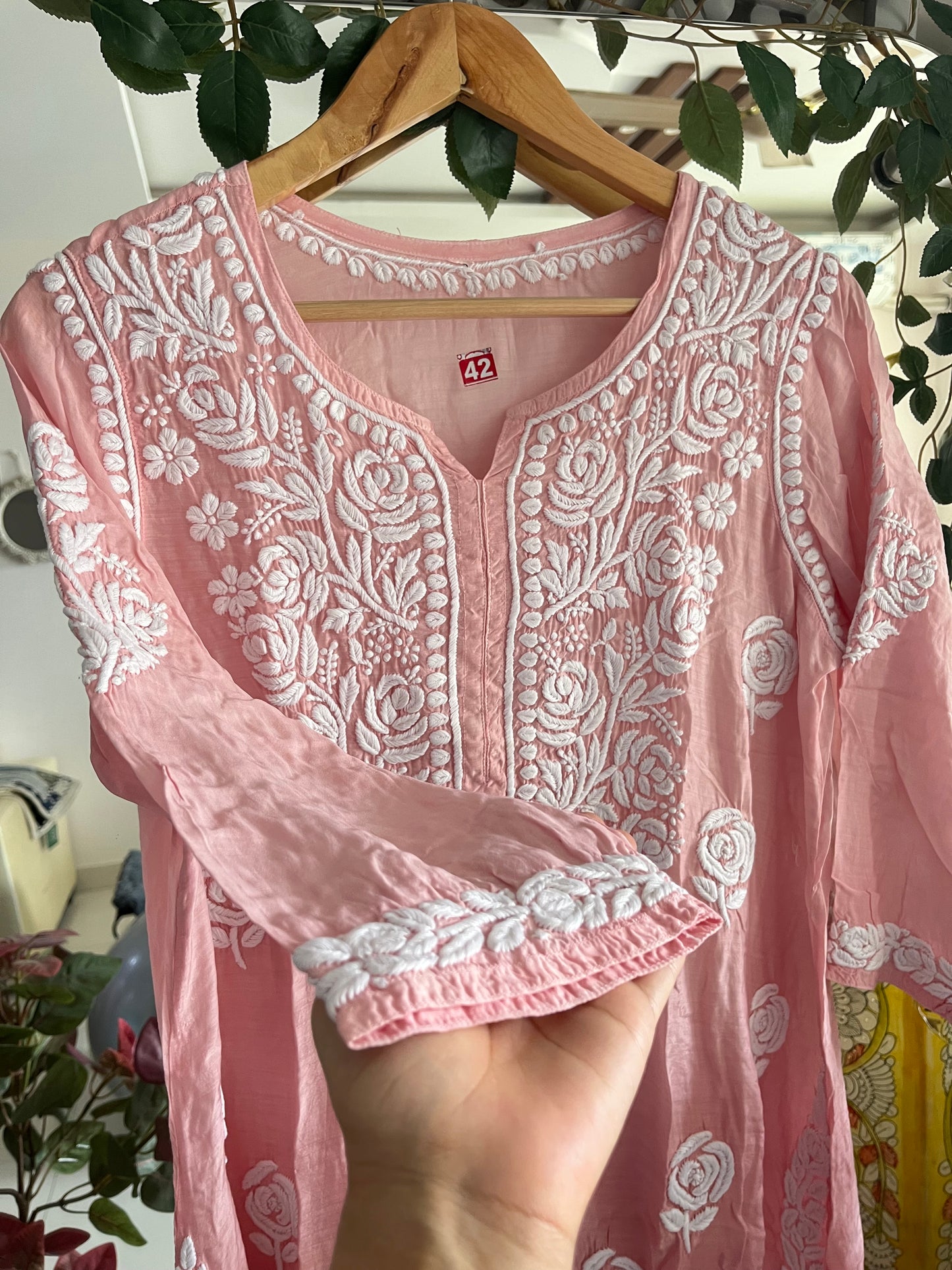 Rose muslin kurta