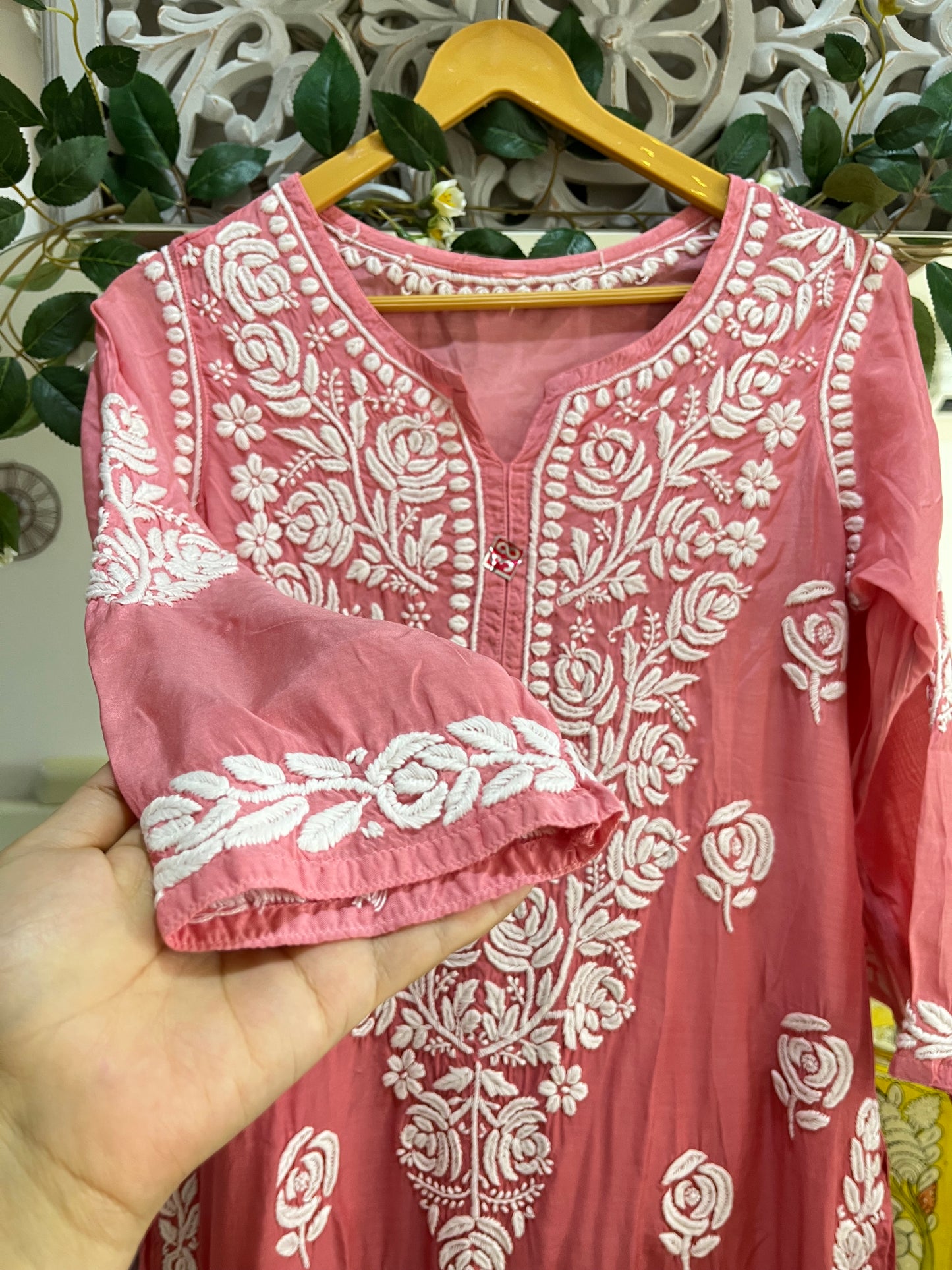 Rose muslin kurta