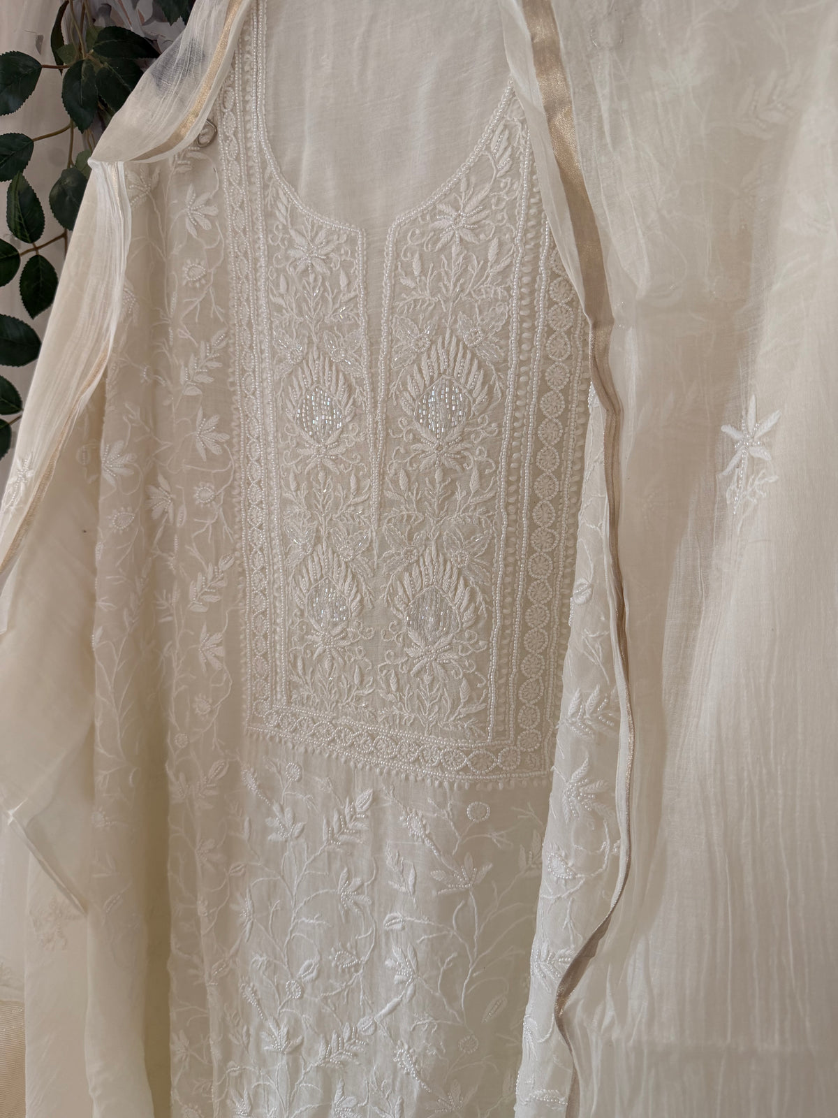 Kohinoor mul chanderi 2 piece suit set(unstitched)