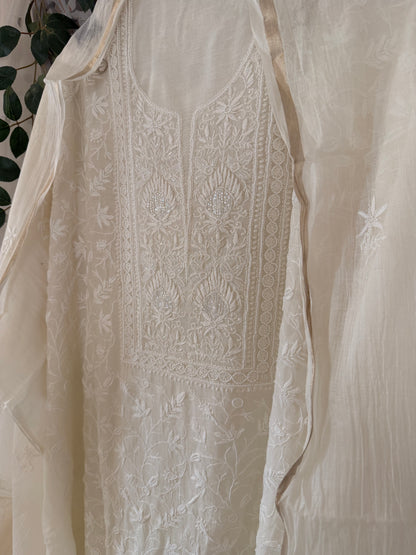 Kohinoor mul chanderi 2 piece suit set(unstitched)