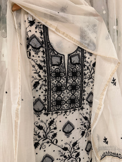 Anaiza mul chanderi 3 piece suit set(unstitched)