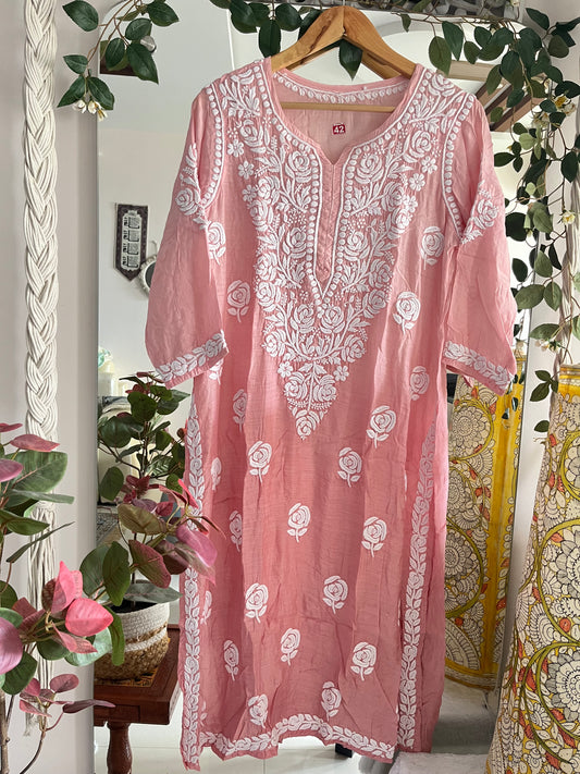 Rose muslin kurta