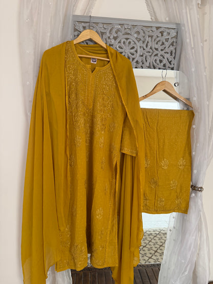 Zoha suit set mustard yellow