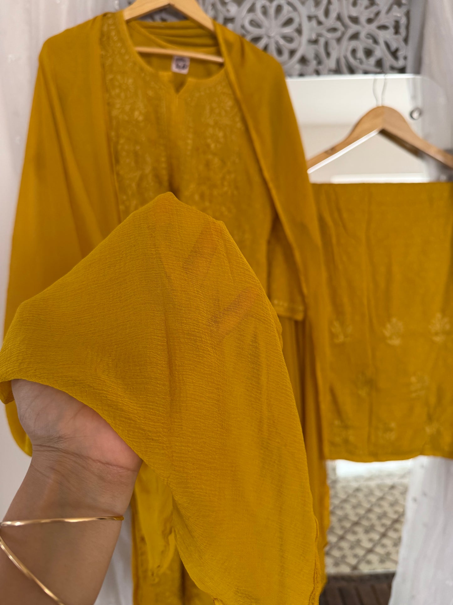 Zoha suit set mustard yellow