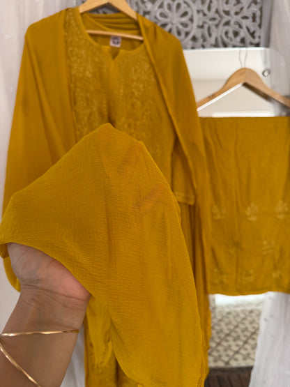 Zoha suit set mustard yellow