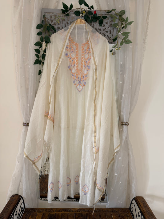 Anah pure mul chanderi anarkali (semi stitched)