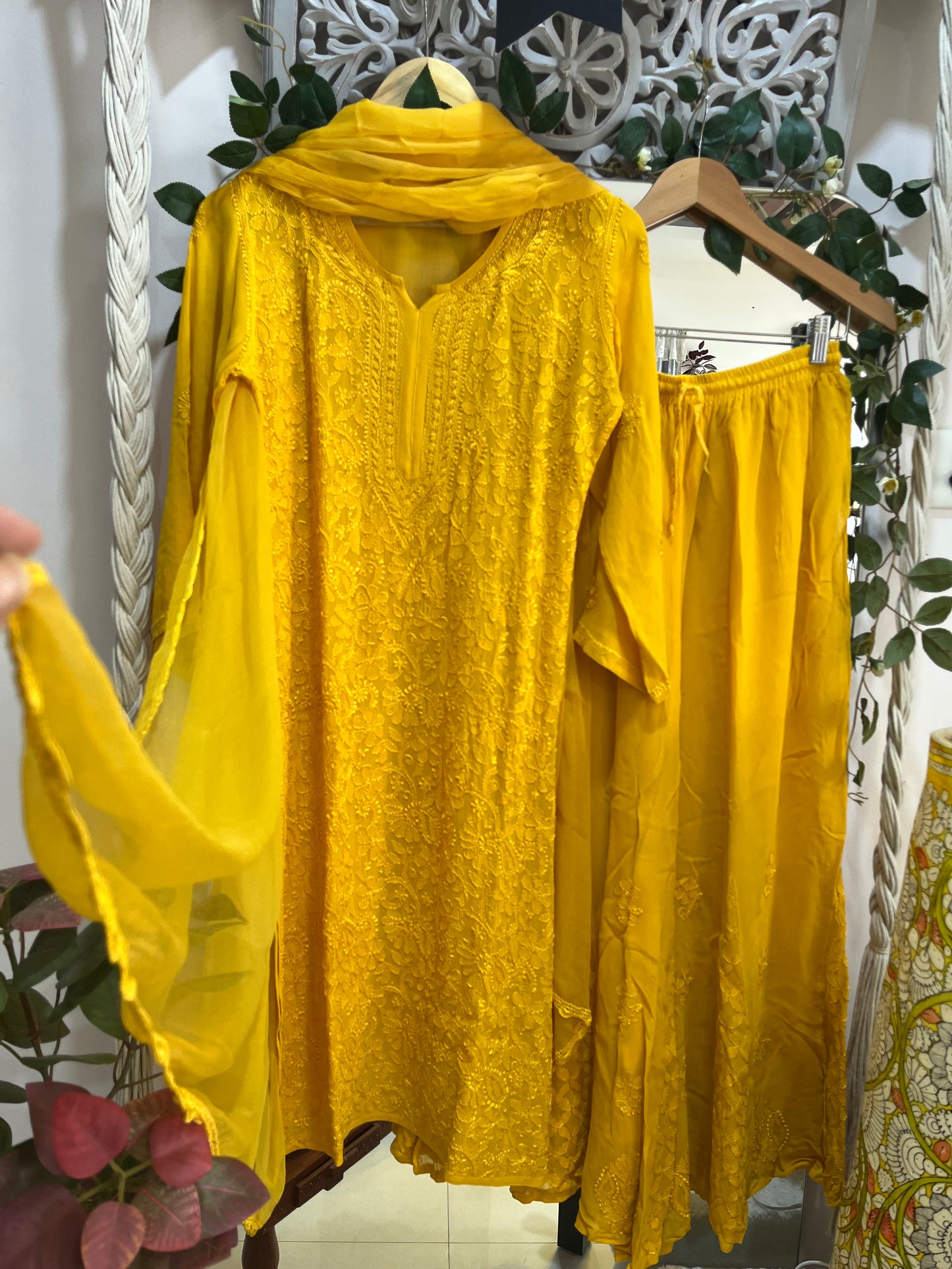 Noor sharara suit set mustard yellow