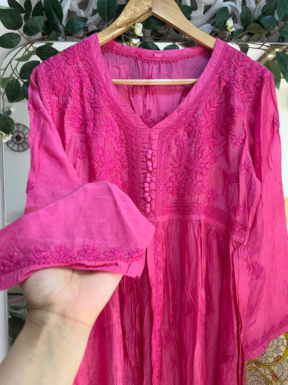 Mehar muslin front open long dress