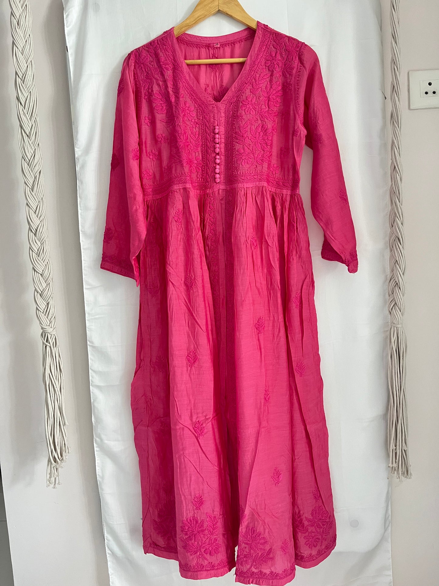 Mehar muslin front open long dress