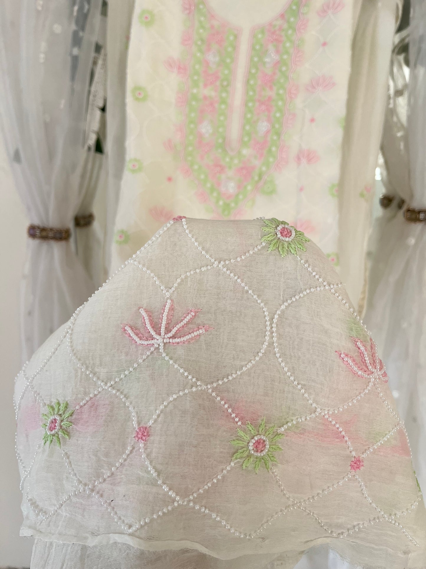 Anaiza mul chanderi 3 piece suit set(unstitched)